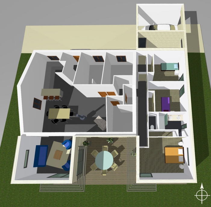 EXTENSION OSSATURE BOIS POUR MAISON INDIVIDUELLE : Axonomtrie